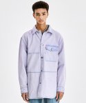 서브트렉트 컬러 워싱 오버핏 데님 셔츠 자켓 (라이트퍼플)