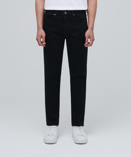 Musinsa Musinsa Standard Slash Slim Cropped Denim Pants Black