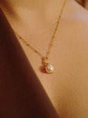 피오레(FIORE) pearl heart ribbon necklace