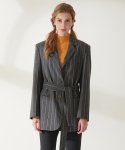 엔오티(NOT) Striped belted wool Jacket