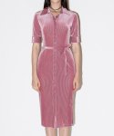 채뉴욕(CHAENEWYORK) Front open velvet dress [Pink]
