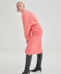 온느(ONNE) Stitched Wool Tweed Midi Skirt - Pink