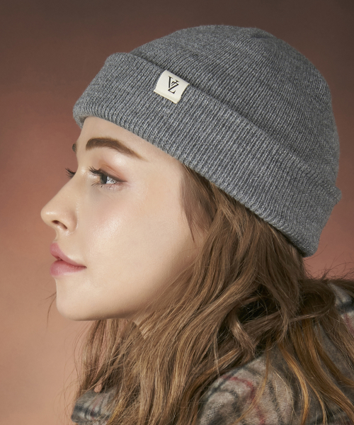 VARZAR - Monogram Label Beanie Gray