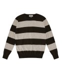 벨리프(BELLIEF) Essential Stripe Crew neck Knit (Brown/ivory)