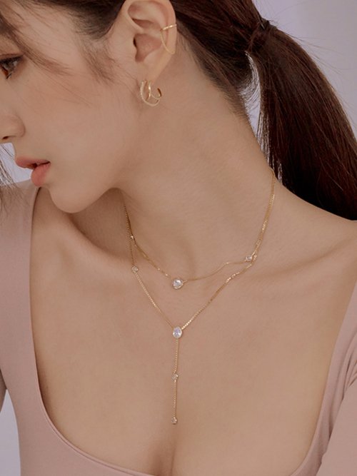MACIER - Circle Plating Necklace (Gold)