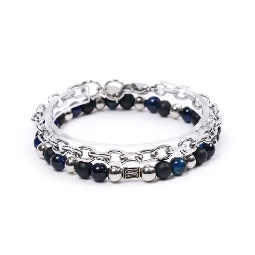 JBANS CLASSIC - Classic Silver Mix 344 Smile 691 Surgical Steel Bracelet Set (C2101-SE160_SV)