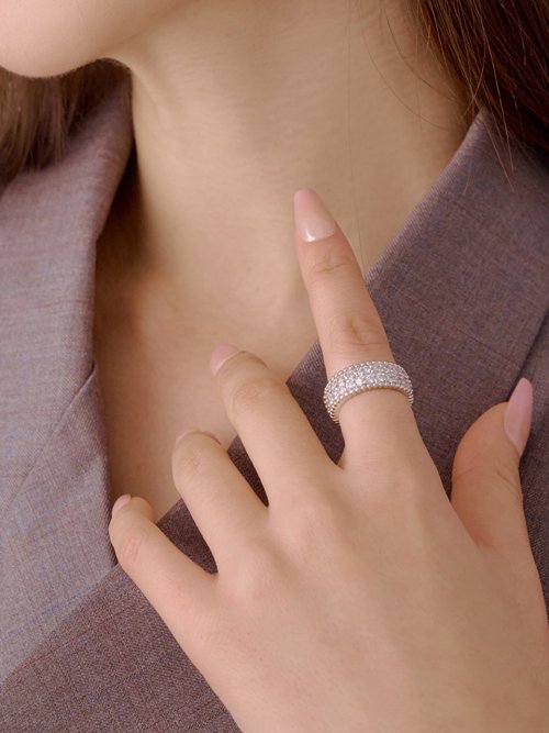 MACIER - Athena Two Line Ring (Silver)