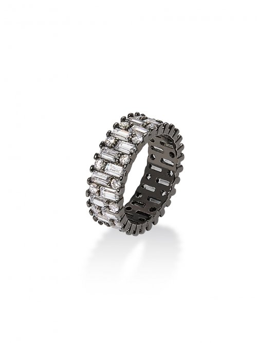 MACIER - Pheus Baguette Ring (Black Silver)
