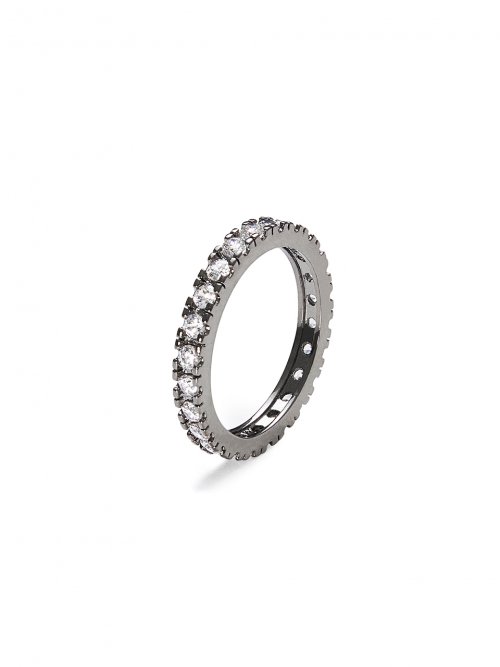 MACIER - 2.5MM Flat Tennis Ring (Black Silver)