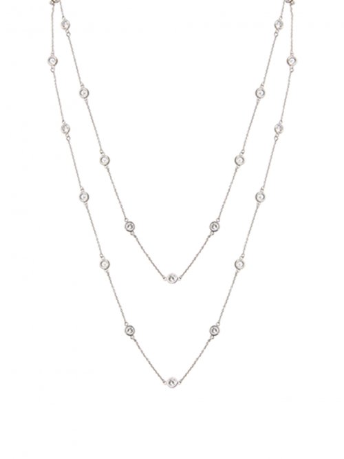 MACIER - Bezel Long Chain Necklace