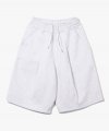 Deep One Tuck Sweat Shorts [White Grey]