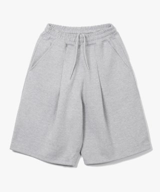 제로(XERO) Deep One Tuck Sweat Shorts [Grey...