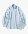 Linen Big Overfit Crayon Stripe Shirt S81 Light Blue