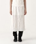 보울룬(BOWLLOON) Wrinkle long skirt (cream)