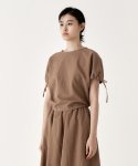 보울룬(BOWLLOON) Seersucker blouse (brown)