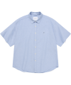 C 로고 옥스포드 하프 셔츠 라이트 블루