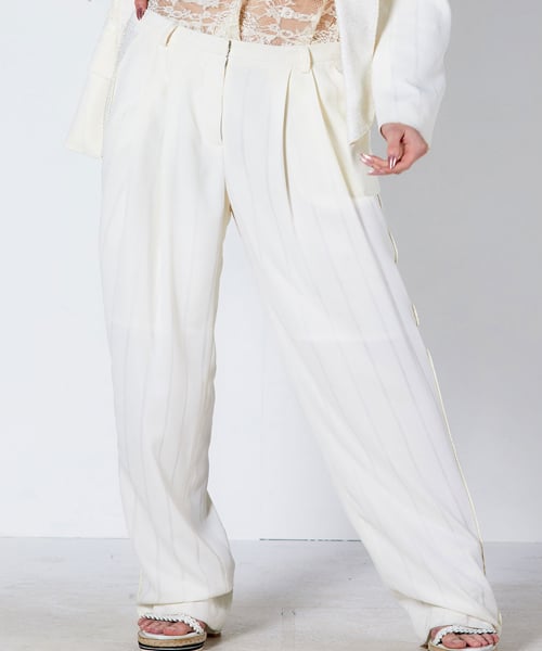Lace Trimmed Wide Trousers