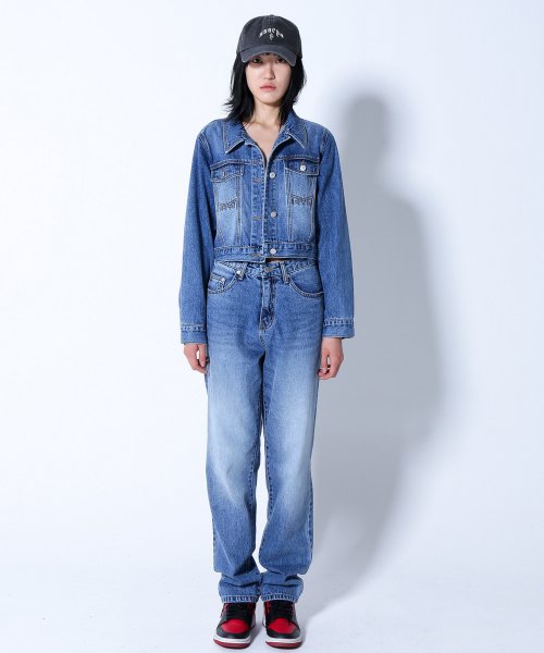 MUSINSA DILETTANTISME Denim Cropped Short Jacket Sammy Baggy Pants Setup