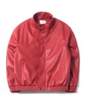 큐티에잇(QT8) BN Vegan Leather Hidden Jacket (Red)