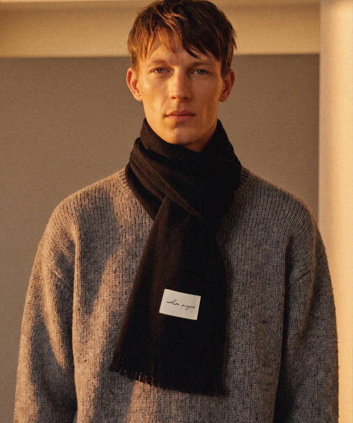WHITE PROJECT - [Gift Box]_Minimal Lambswool Scarf_Black_Unisex