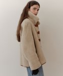 블랭크03(BLANK03) wool shearing reversible half coat (beige)
