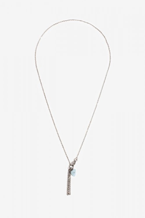 Aquamarine with Tassel Necklace