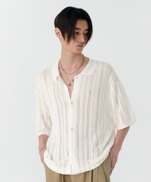 Musinsa Martin Plan Falling Leaves Half Knit Shirts Ivory