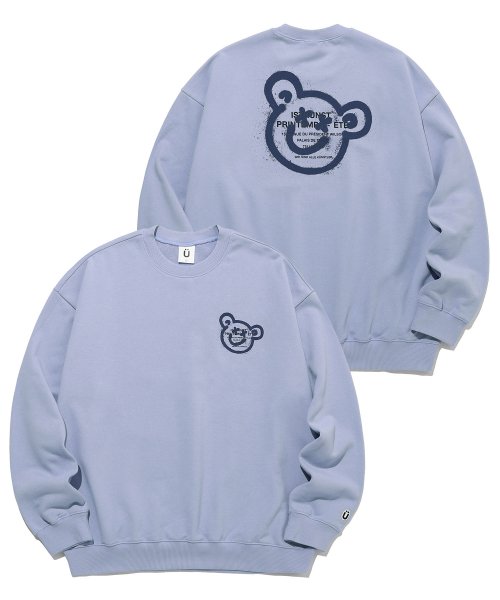 MUSINSA ISTKUNST BEAR SMILEY SWEATSHIRT LIGHT PURPLE IK2CSMM441A