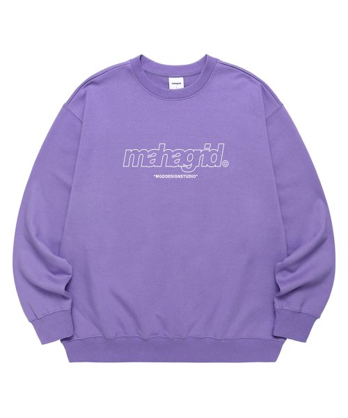 MUSINSA MAHAGRID THIRD LOGO CREWNECK DEEP PURPLE MG2BSMM481A