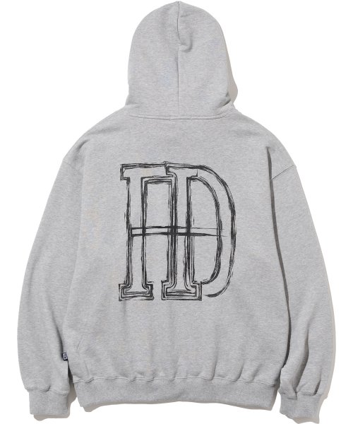 MUSINSA公式 NOT4NERD D Brush Logo Pullover Hood Gray