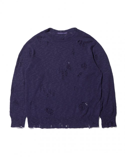 Musinsa Beslow Purple Ss Grunge Damage Knit Purple