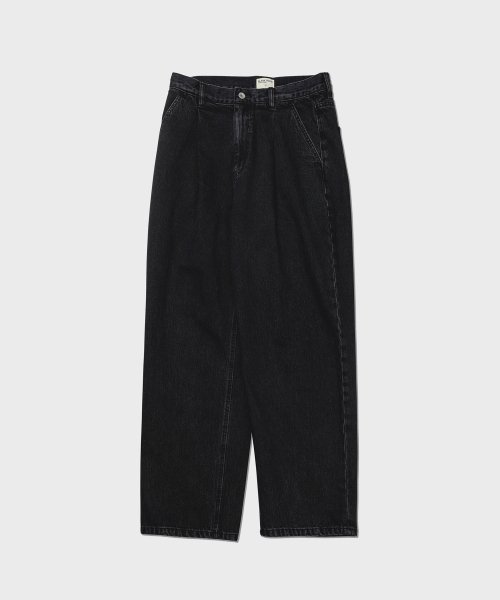 MUSINSA公式 BLANK ROOM SINGLE PLEATED DENIM PANTS BLACK