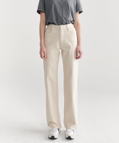 Musinsa Maloupe Color Denim Pants Creme