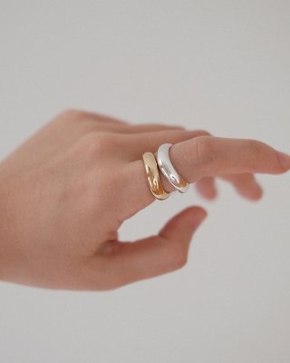 어나더레이어(ANOTHERLAYER) Wave Band Ring (silver925)(2colo...