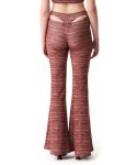 배디(BADEE) Heather Stripe Cutout Pants Multi Red