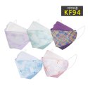 식스마스크(6MASK) 나인 KF94 투톤 마스크 패션 컬러 꽃 나비 봄 세트 20매