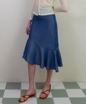 레트흐드레뚜왈(LETTRE DE LE TOILE) Asymmetric flare skirt (Denim)
