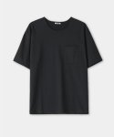 쿠어(COOR) 수피마 코튼 세미오버핏 U넥 티셔츠 (블랙)