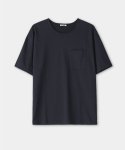 쿠어(COOR) 수피마 코튼 세미오버핏 U넥 티셔츠 (다크네이비)