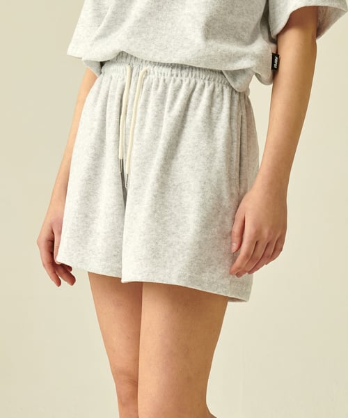RONRON - TERRY BANDING SHORTS WHITE MELANGE