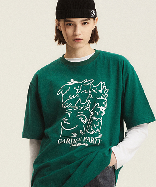 Musinsa Oddstudio Garden Party Drawing T Shirt Green