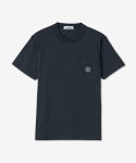 스톤아일랜드(STONE ISLAND) 남성 로고 패치 코튼 저지 반소매 티셔츠 - 블루 / 761521957V0020