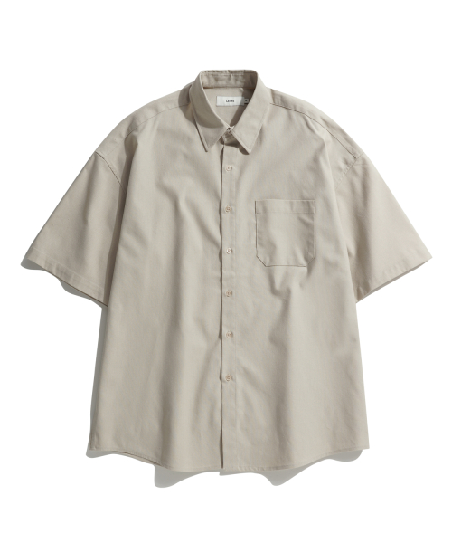 Musinsa Leire Linen Pocket Overfit Short Sleeve Shirt Beige