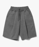 제로(XERO) Deep One Tuck Sweat Shorts [Charcoal]