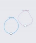 봉보(BONBEAU) Simply heart color knot Bracelet 심플리 하트 컬러 매듭 실팔찌