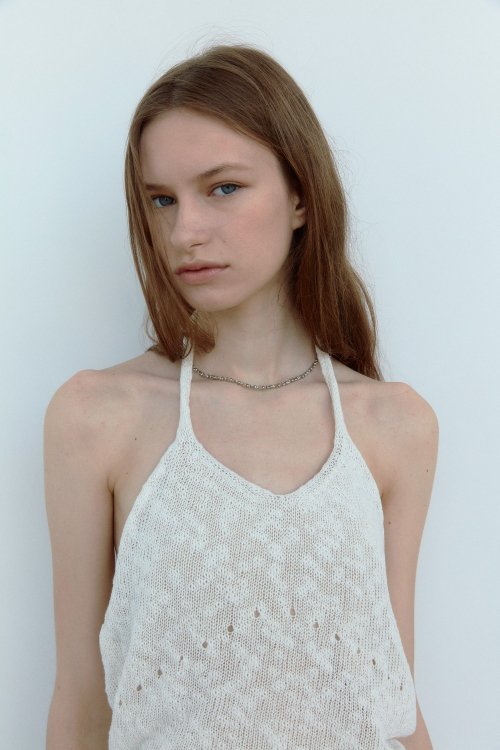 Musinsa Softseoul Summer Knitted Halter Neck Top Ivory