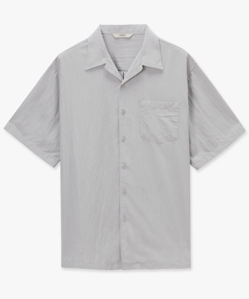 Musinsa Lemard Open Collar Overfit R Half Shirt Light Gray