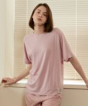 굿나잇데이브(GOODNIGHTDAVE) 여성 GND 스탠다드 티셔츠 핑크
