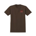 크루키드(KROOKED) STRAIT EYES S/S T-Shirt - DARK CHOCOLATE (RED Prints) 51023440K