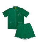 씨오엠이(COME) [SET] Piped Terry Short-Sleeved Shirt + Binding Terry Shorts (Green)